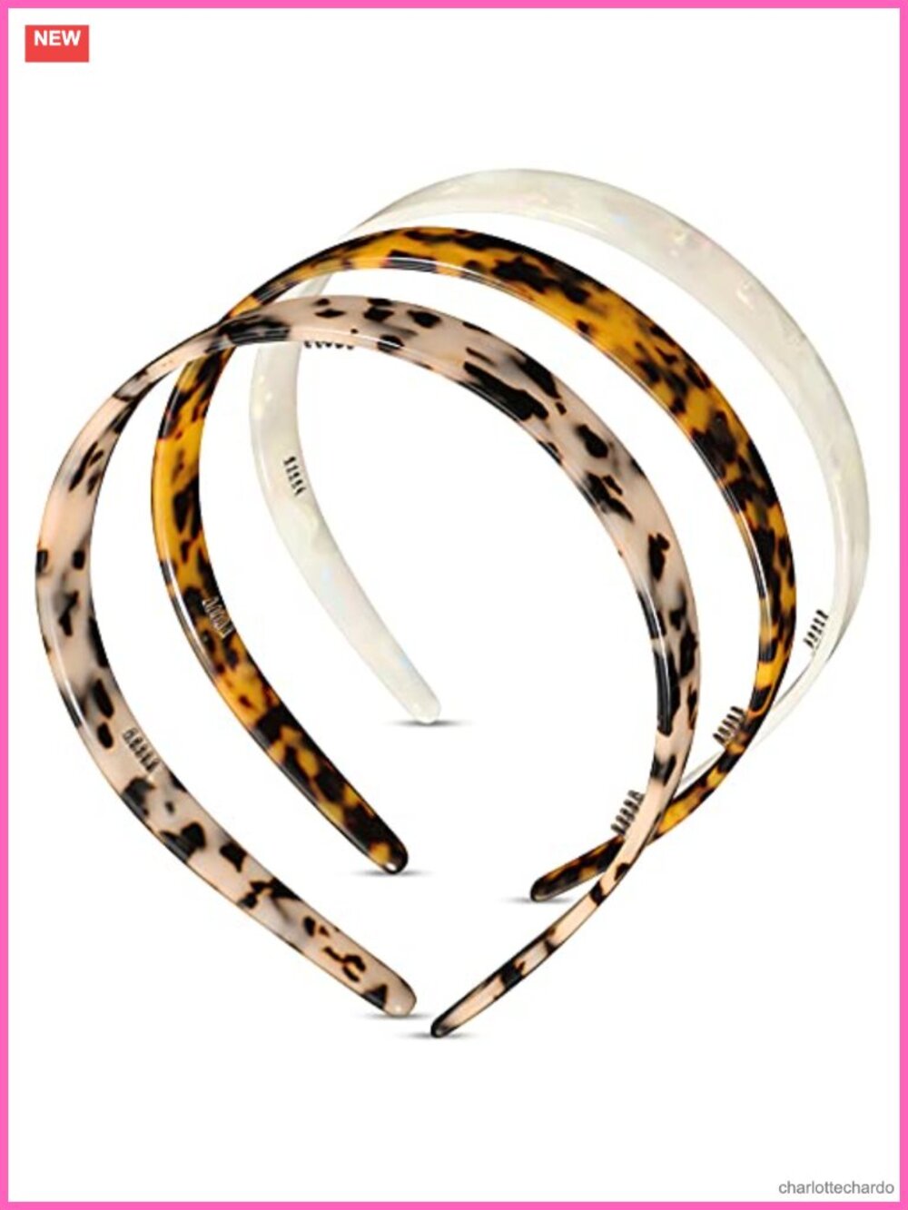 Tortoise Acetate Headband Set Wide Teeth Comb Skinny Thin Hair Accessories